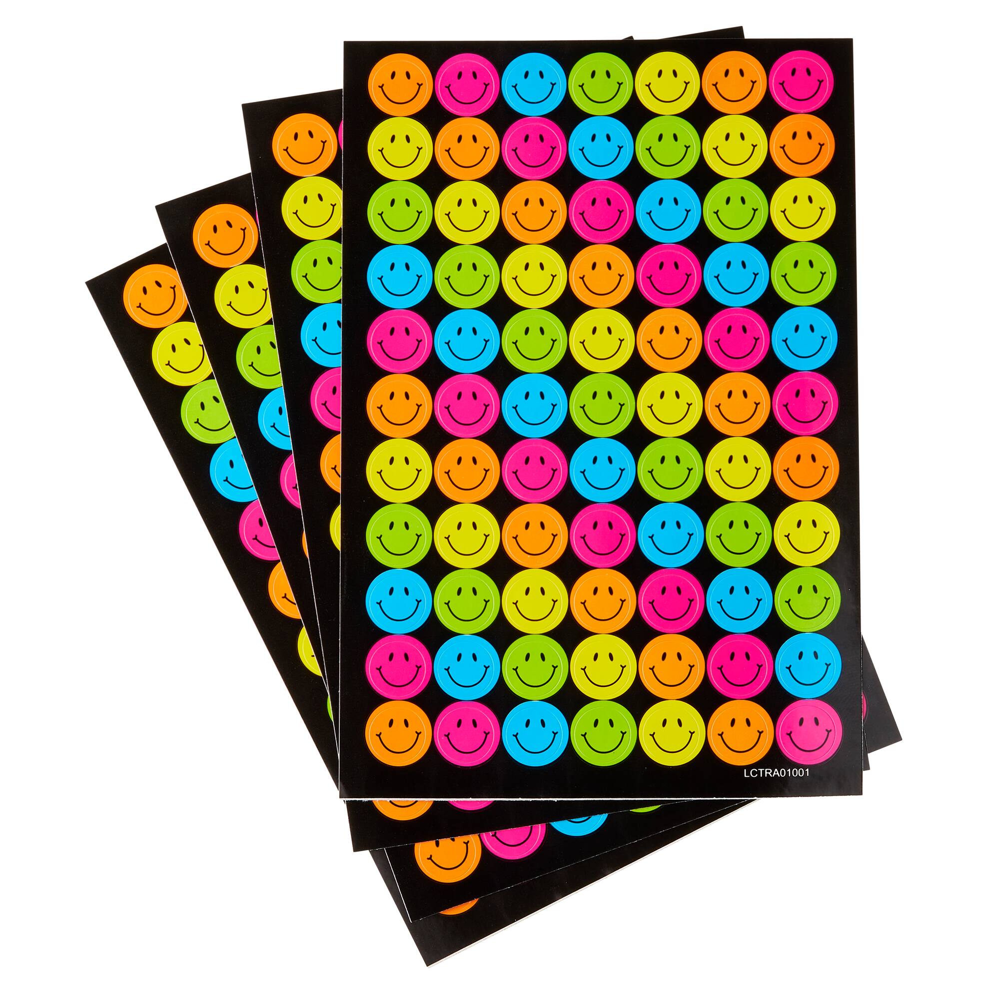 12 Packs: 308 ct. (3,696 total) Neon Smiley Face Stickers by Recollections™
